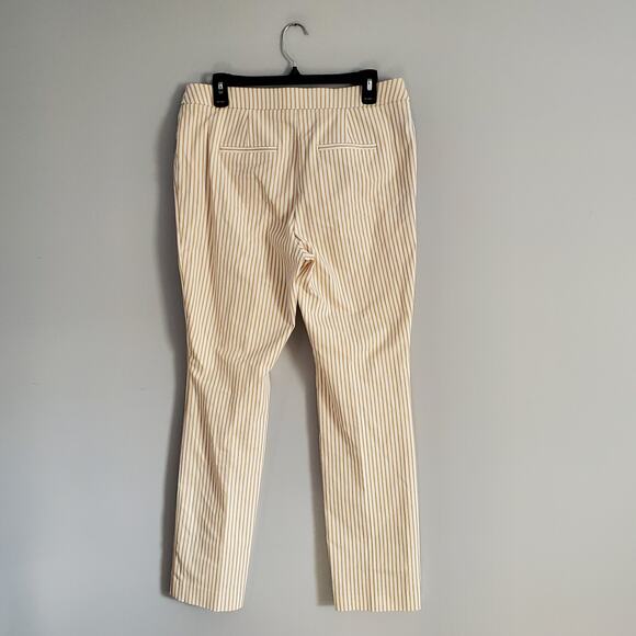 Chico's Striped Cotton Blend Straight Pants O.5 (6R) - Picture 2 of 8